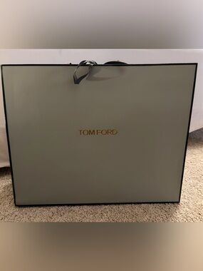 Tom Ford Sage Green Shopping Bag with Gold Logo